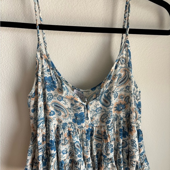 Paisley & Floral Blue Spaghetti Strap Top - Picture 2 of 6